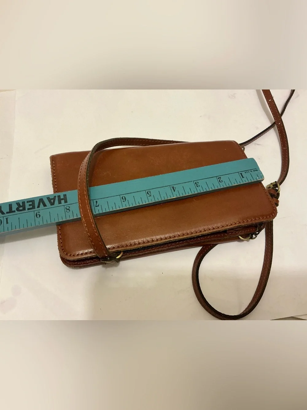 Patricia Nash Alberese Chestnut Brown Leather Crossbody Bag